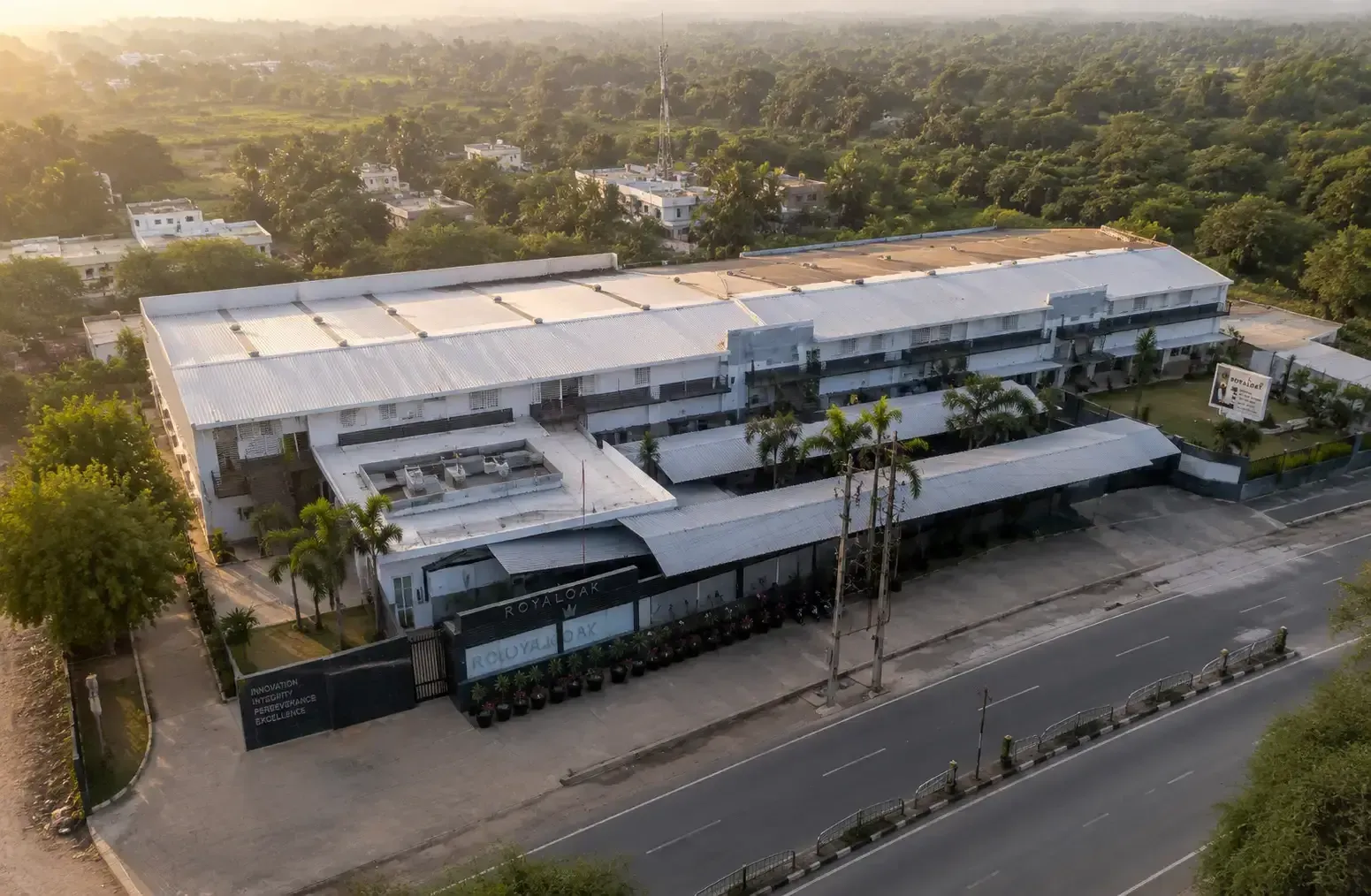 Aerial view of the manufacturing campus