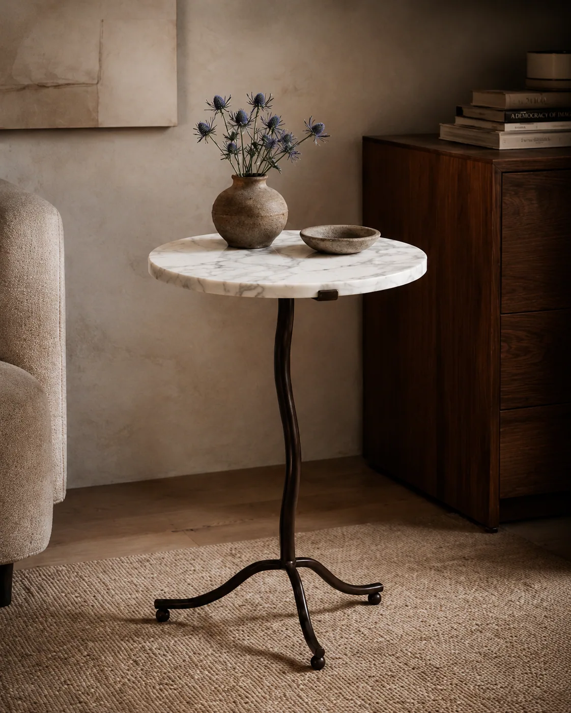 Luna, Marble moon side table