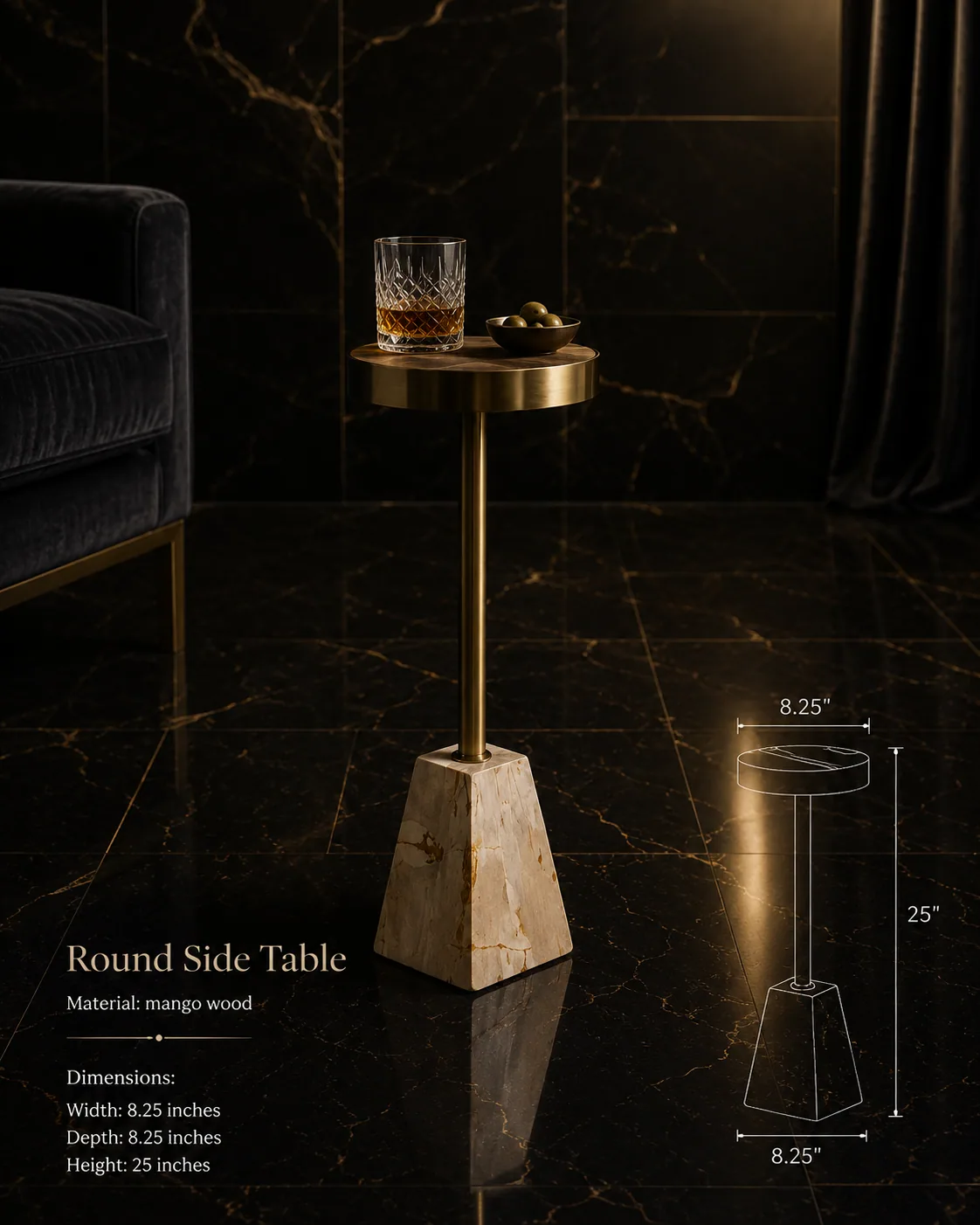 Aurelle, Slim pedestal table